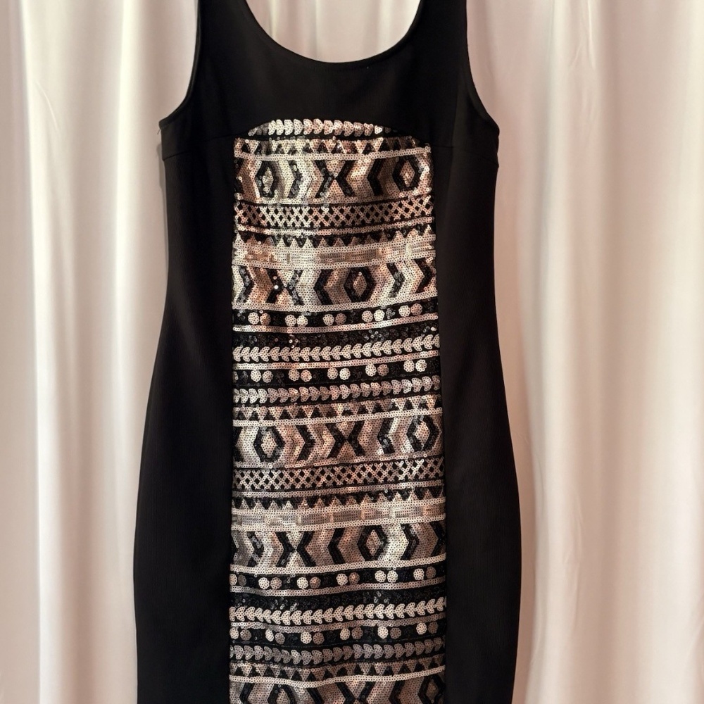 Double Zero | Sequin Black Body Dress - Women’s Small